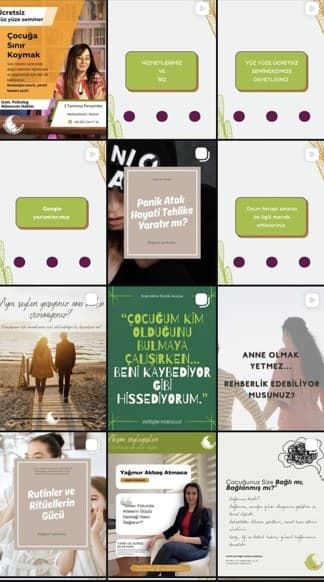 Psychology Practice — Instagram grid